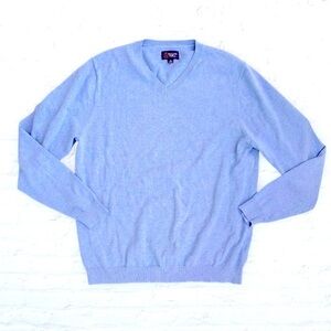 WALLIN & BROS Cotton Cashmere Blend V-Neck Pullover Preppy Sweater Pullover XL